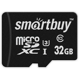 Карта памяти 32Gb MicroSD SmartBuy + SD адаптер (SB32GBSDCL10U3L-01)