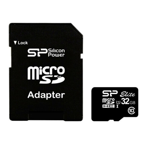 Карта памяти 32Gb MicroSD Silicon Power Elite + SD адаптер (SP032GBSTHBU1V10SP)