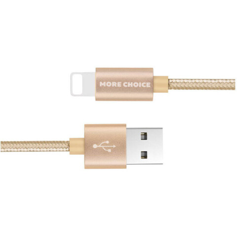 Кабель USB - Lightning, 1м, More Choice K11i Gold