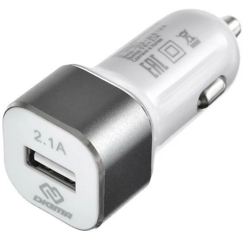 Автомобильное зарядное устройство Digma DGCC-1U-2.1A-WG