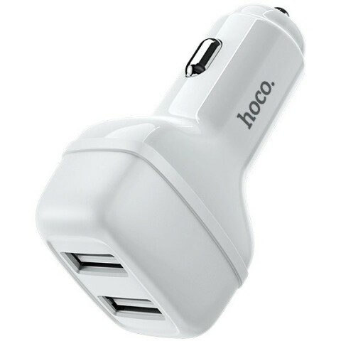 Автомобильное зарядное устройство HOCO Z36 Leader White + Lightning Cable