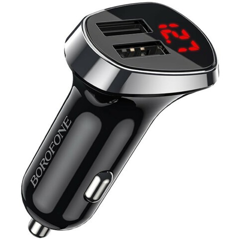 Автомобильное зарядное устройство Borofone BZ15 Auspicious Black + MicroUSB Cable