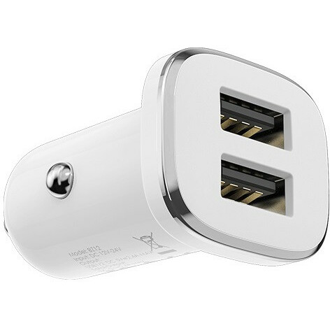 Автомобильное зарядное устройство Borofone BZ12 Lasting White + Lightning Cable
