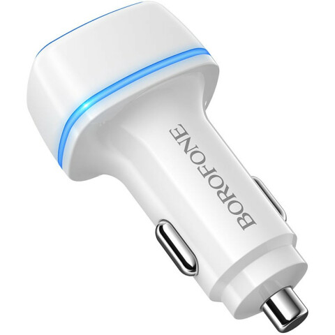 Автомобильное зарядное устройство Borofone BZ14 Max White + Type-C Cable