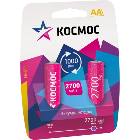 Аккумулятор КОСМОС R6 (AA, 2700 mAh, 2 шт.)