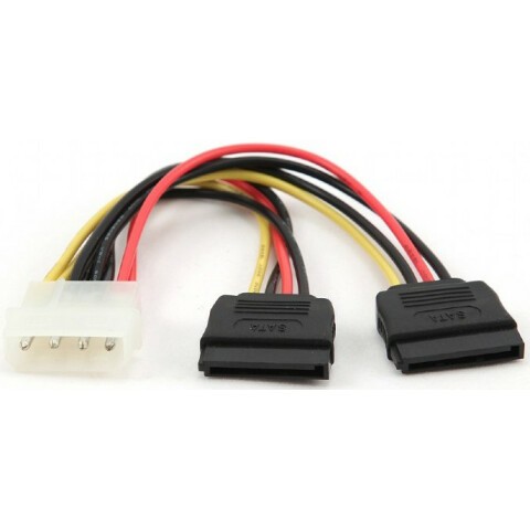 Переходник Molex - 2x SATA, 0.15м, Bion BXP-SATA-PSY-15CM