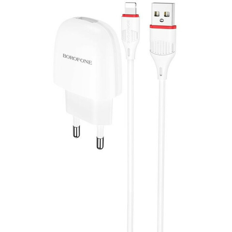 Сетевое зарядное устройство Borofone BA49A Vast power White + Lightning Cable