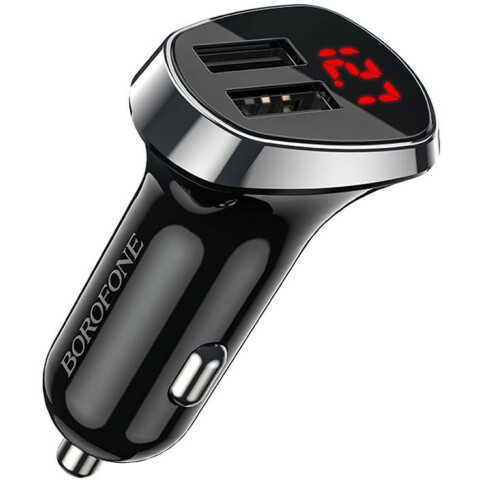 Автомобильное зарядное устройство Borofone BZ15 Auspicious Black + Type-C Cable