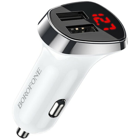 Автомобильное зарядное устройство Borofone BZ15 Auspicious White