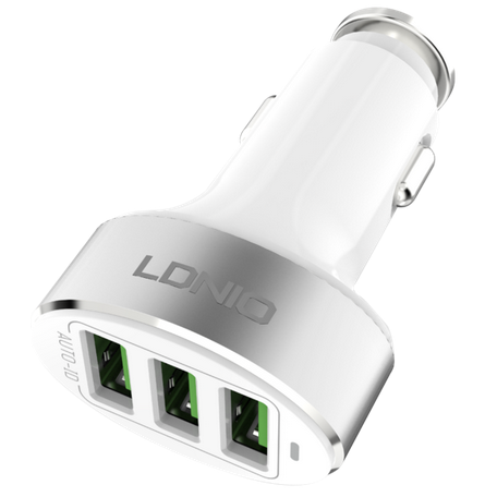 Автомобильное зарядное устройство LDNIO C501 White кабель microUSB