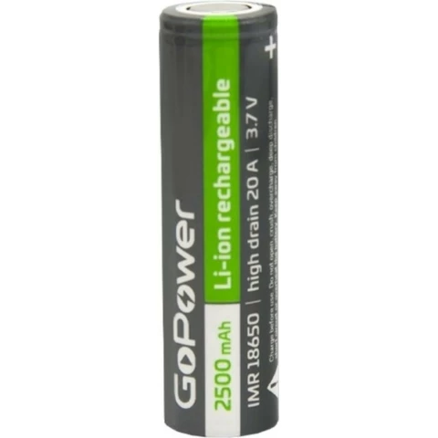 Аккумулятор GoPower (18650, 2500mAh, 1 шт) (00-00018356)