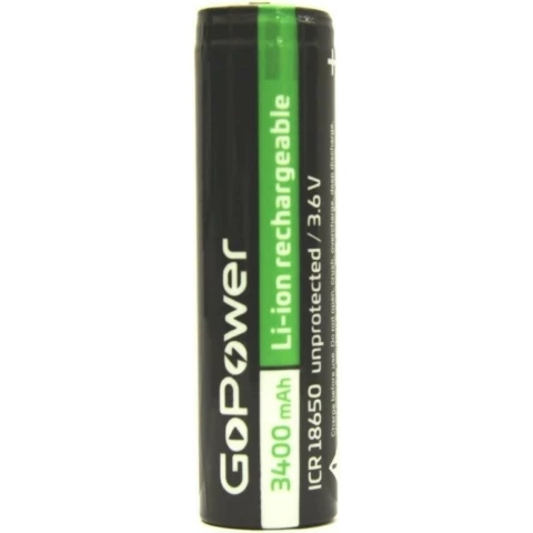 Аккумулятор GoPower (18650, 3400mAh, 1 шт)