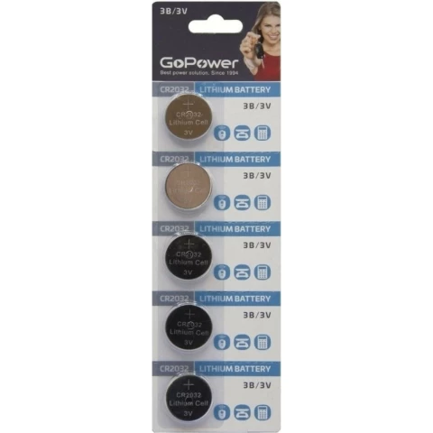 Батарейка GoPower (CR2032, 5 шт)