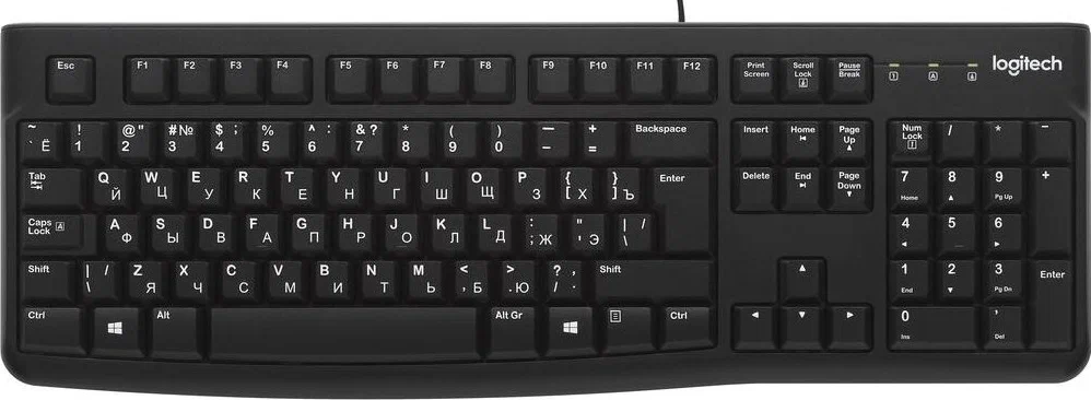 Клавиатура Logitech K120 мембранная, черный