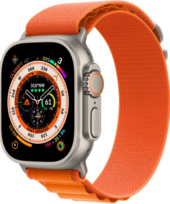 Умные часы Apple Watch Ultra c ремешком Orange Alpine Loop S, 49 мм 