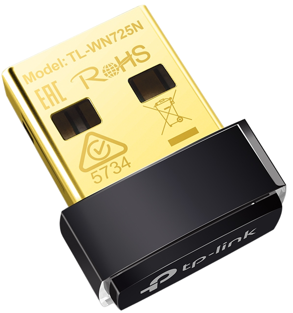Wi-Fi адаптер TP-Link TL-WN725N USB, черный