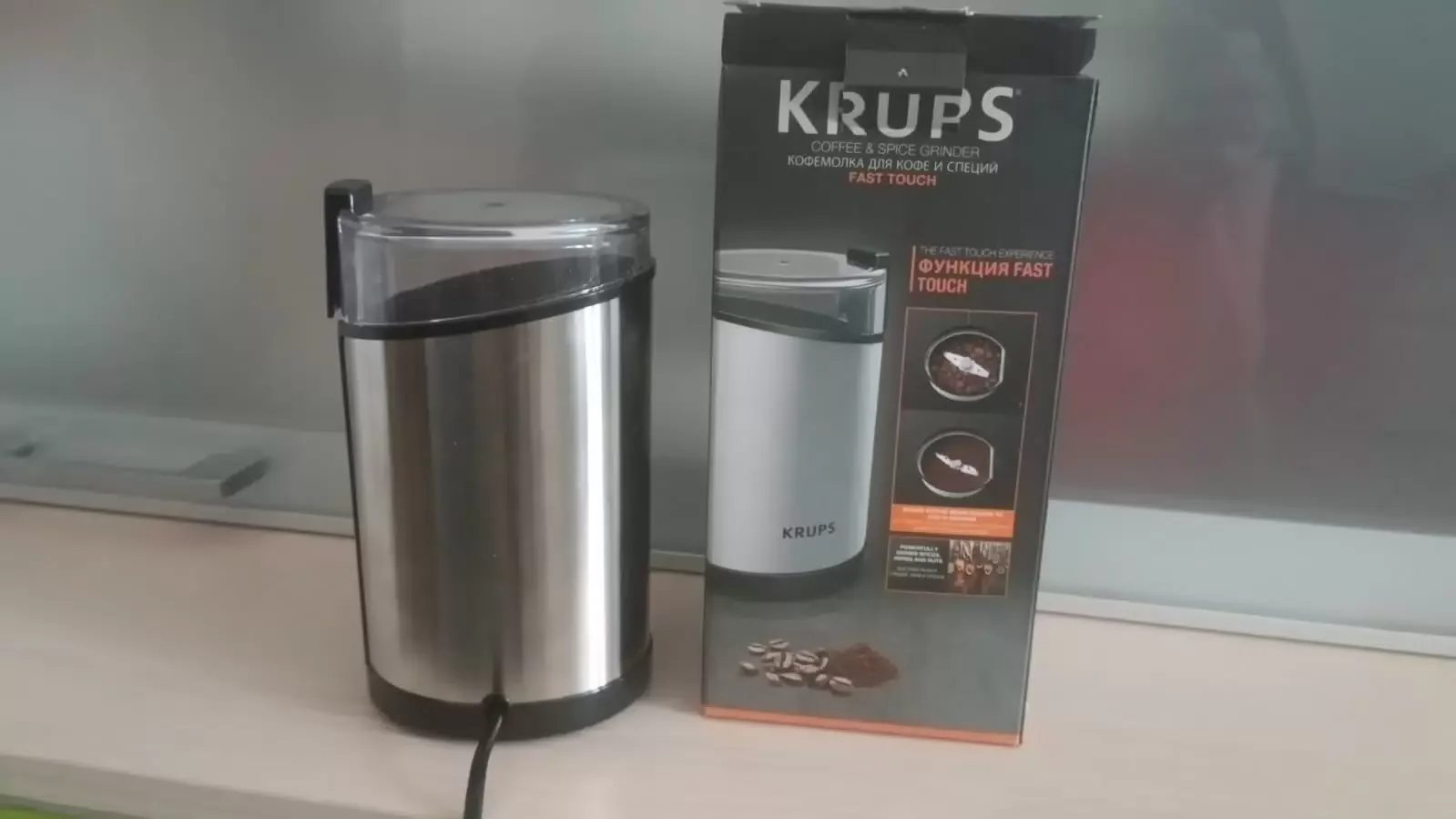 Кофемолка Krups Coffee Grinder GX204D10, серебристый