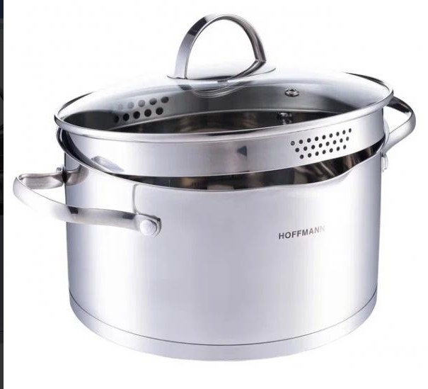 HOFFMANN 5618 Кастрюля со сливом , нерж. сталь, 2.6 л.(18см)