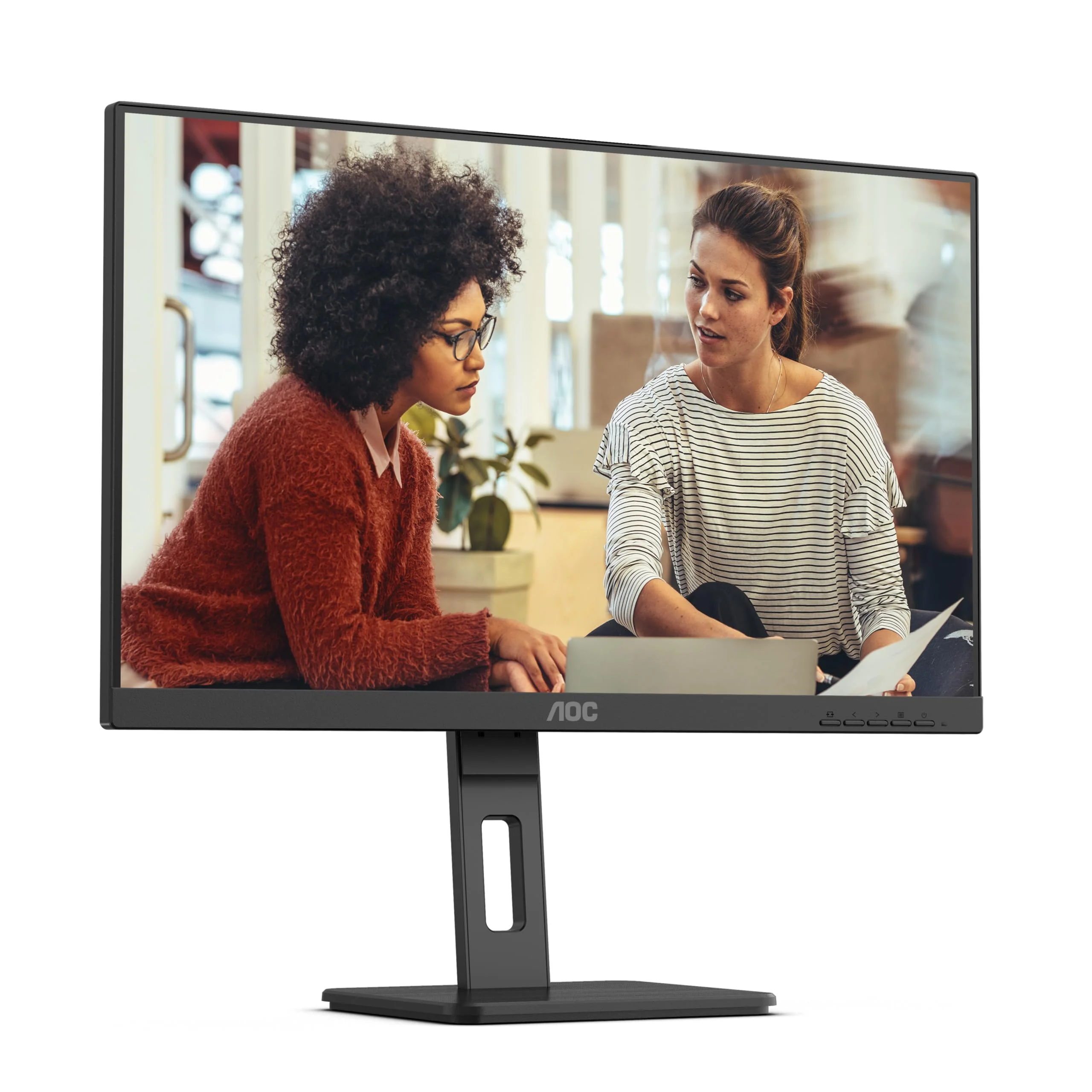 МОНИТОР 23.8" AOC 24E3QAF Black с поворотом экрана (IPS, 1920x1080, 75Hz, 4 ms, 178°/178°, 300 cd/m, 1300:1, +HDMI 1.4)