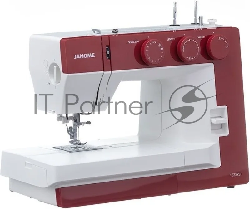 Швейная машина Janome 1522RD 25 операции, петля автомат, верт. челнок, нитевдеватель, мягкий, подарочный набор (шпульки, ножницы, сантиметровая лента,