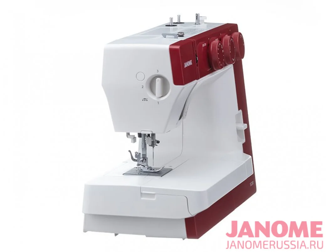 Швейная машина Janome 1522RD 25 операции, петля автомат, верт. челнок, нитевдеватель, мягкий, подарочный набор (шпульки, ножницы, сантиметровая лента,