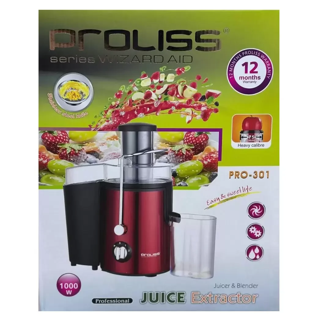 Соковыжималка PROLISS 301, 1000 Вт, 1л, 3 скорости