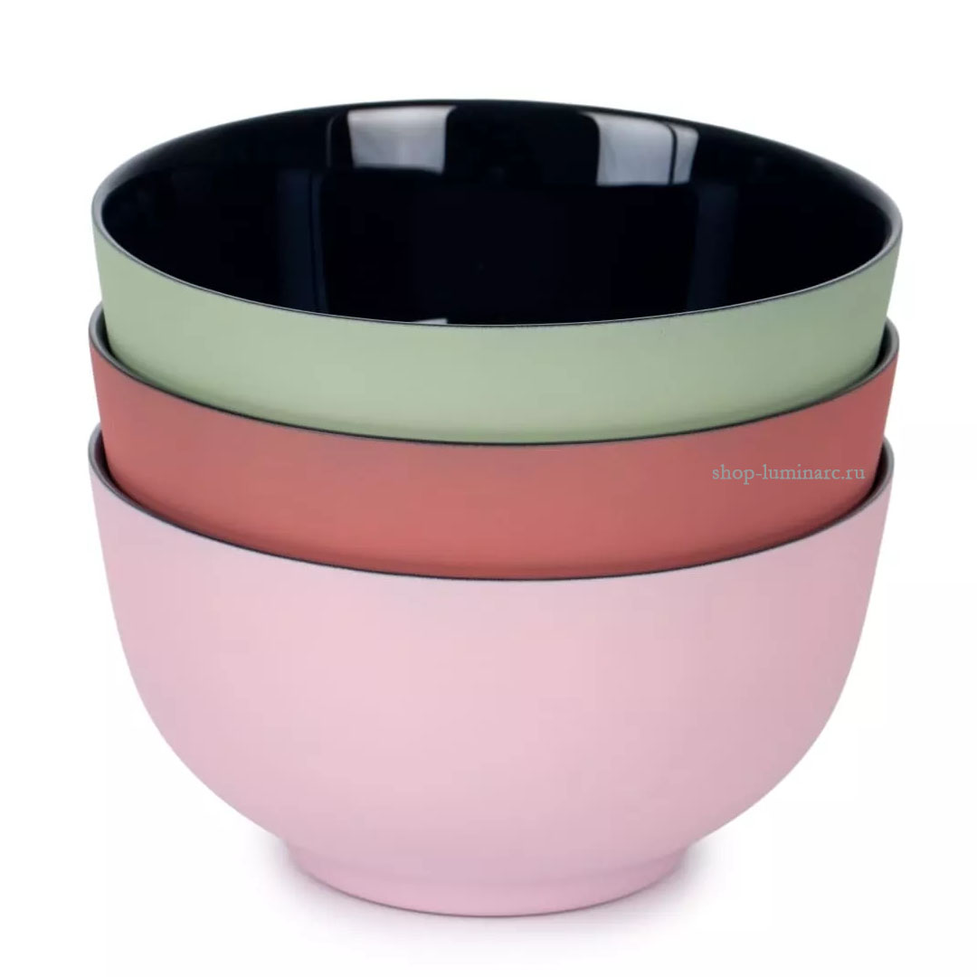Набор салатников VICKY 3шт 750мл (TERRACOTTA+SOFT GREEN+PINK)