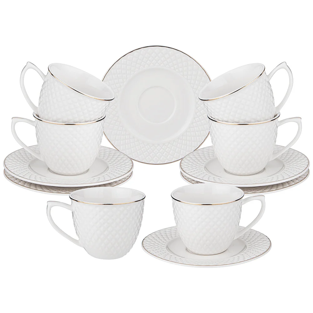 КОФЕЙНЫЙ НАБОР LEFARD "ДИАМАНД" 12 ПР. НА 6 ПЕР. 90 МЛ (КОР=12НАБ.)