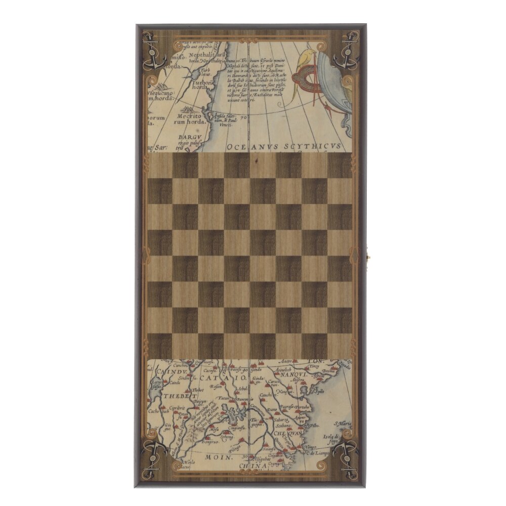 РЕМЕКО Игра настольная 2 в 1 ( шашки, нарды) "Морские", L50 W24,5 H4 см