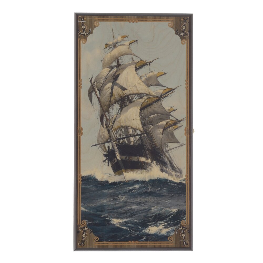 РЕМЕКО Игра настольная 2 в 1 ( шашки, нарды) "Морские", L50 W24,5 H4 см