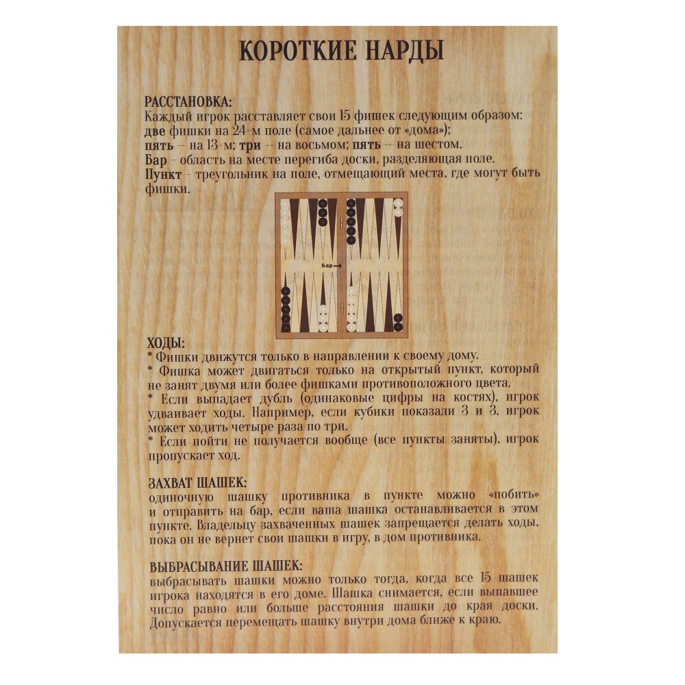 РЕМЕКО Игра настольная 2 в 1 ( шашки, нарды) "Охотники на привале", L50 W25 H3 см