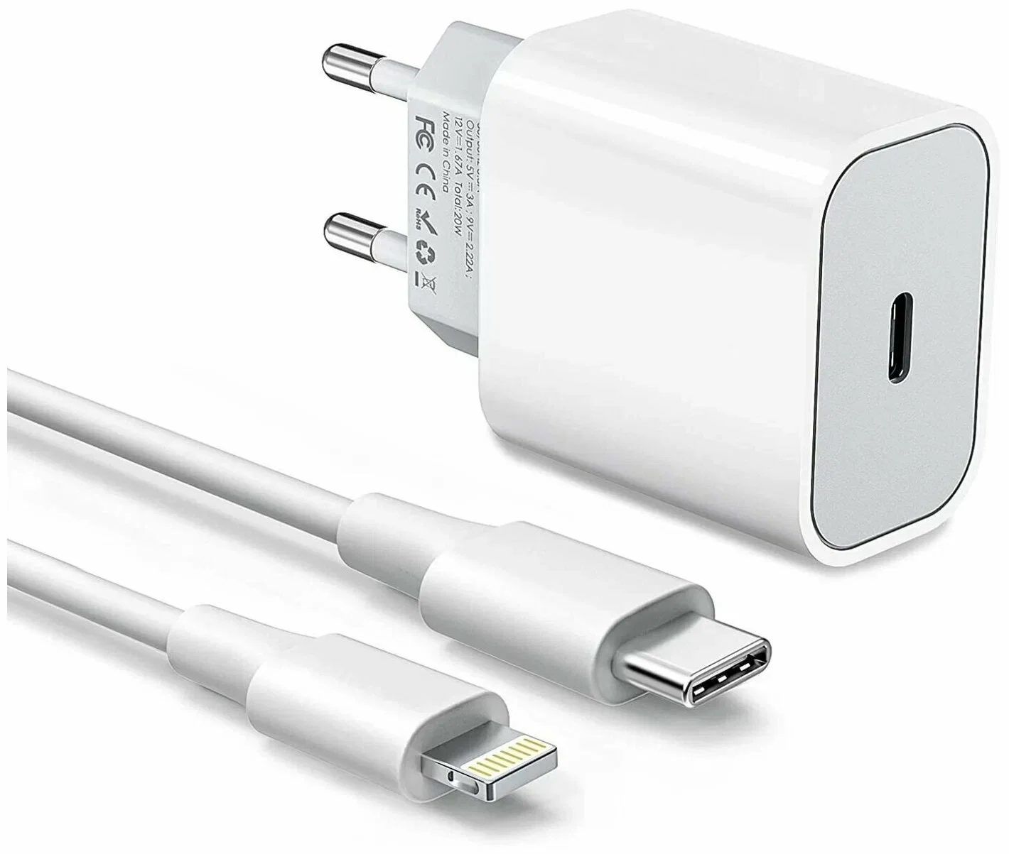 Зарядное устройство Vention з/у 25W и кабель USB-C 3А, белый (FAHWF-EU)