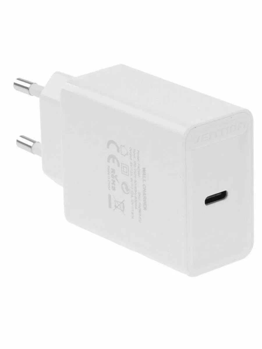 Зарядное устройство Vention на 1 порт USB C QC 4.0, белый (FADW0-EU)
