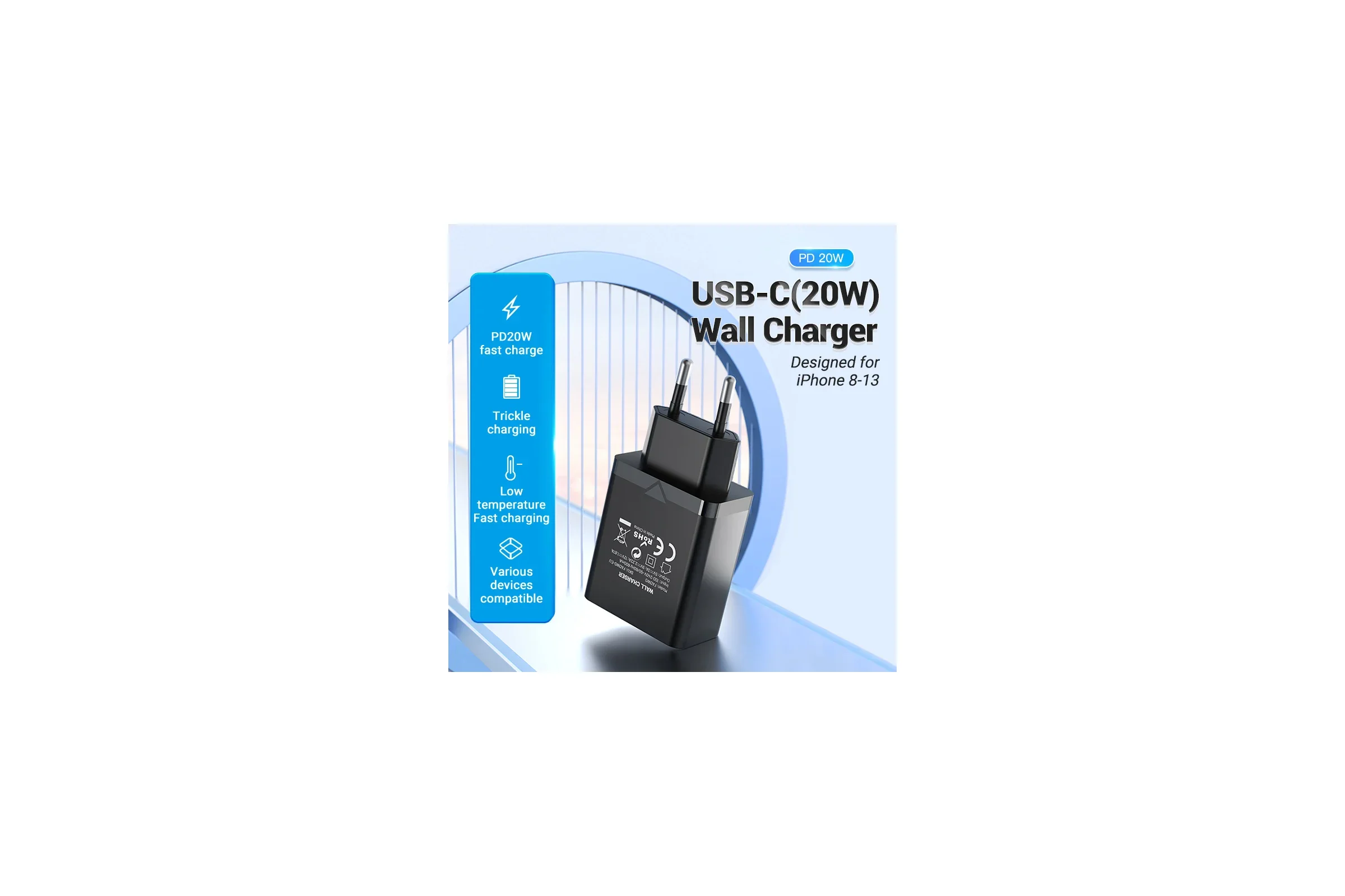 Зарядное устройство Vention на 1 порт USB C, QC 4.0, черный (FADB0-EU)