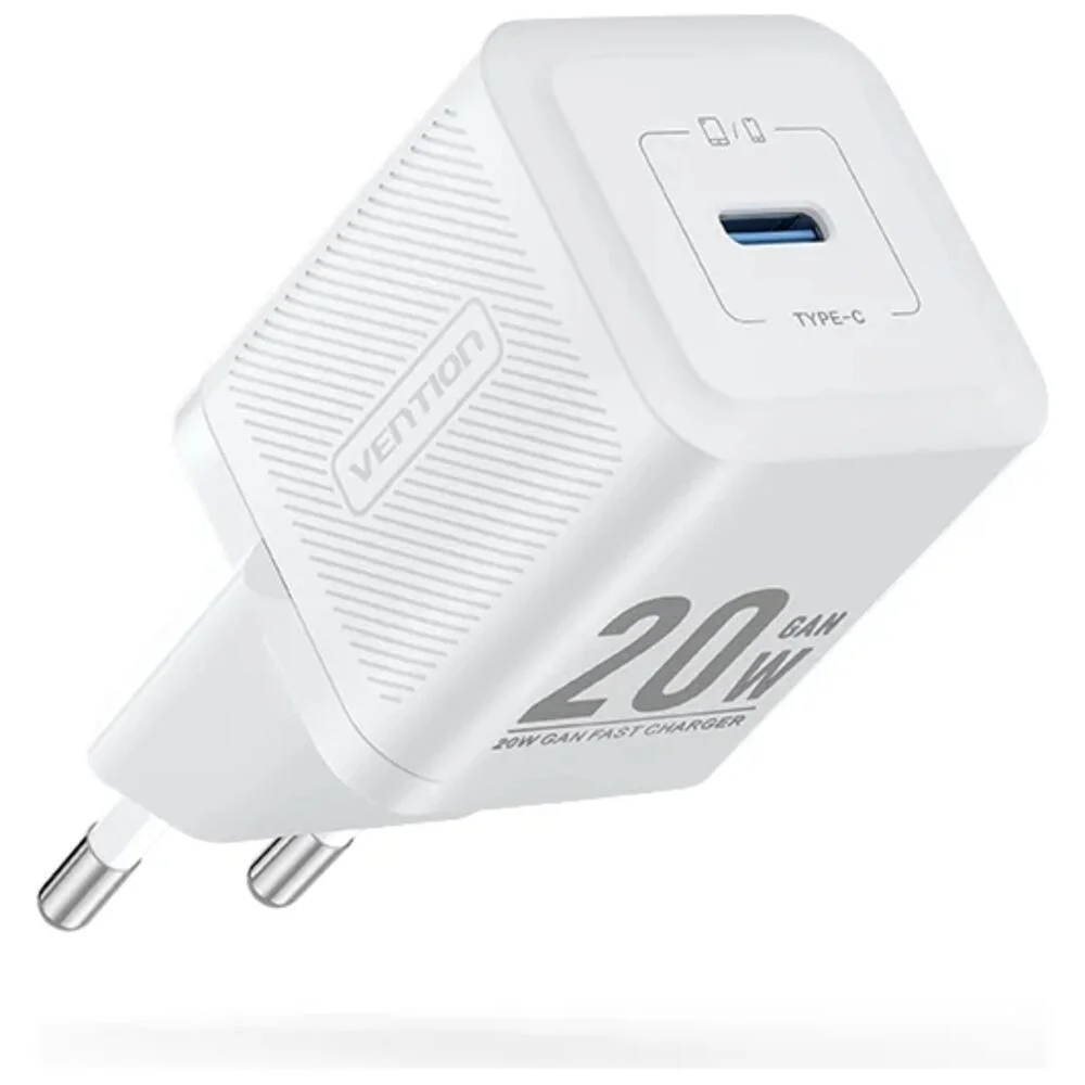 Зарядное устройство Vention на 1 порт USB С, GaN, 20W, белый (FEPW0-EU)