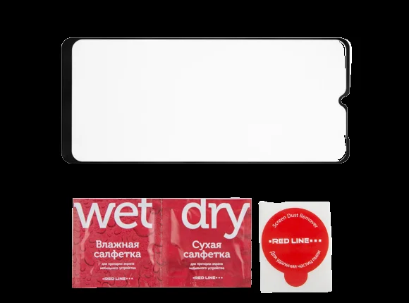 Защитная пленка и стекло Red Line для Samsung Galaxy A02 Full Screen (3D) tempered glass FULL GLUE черный