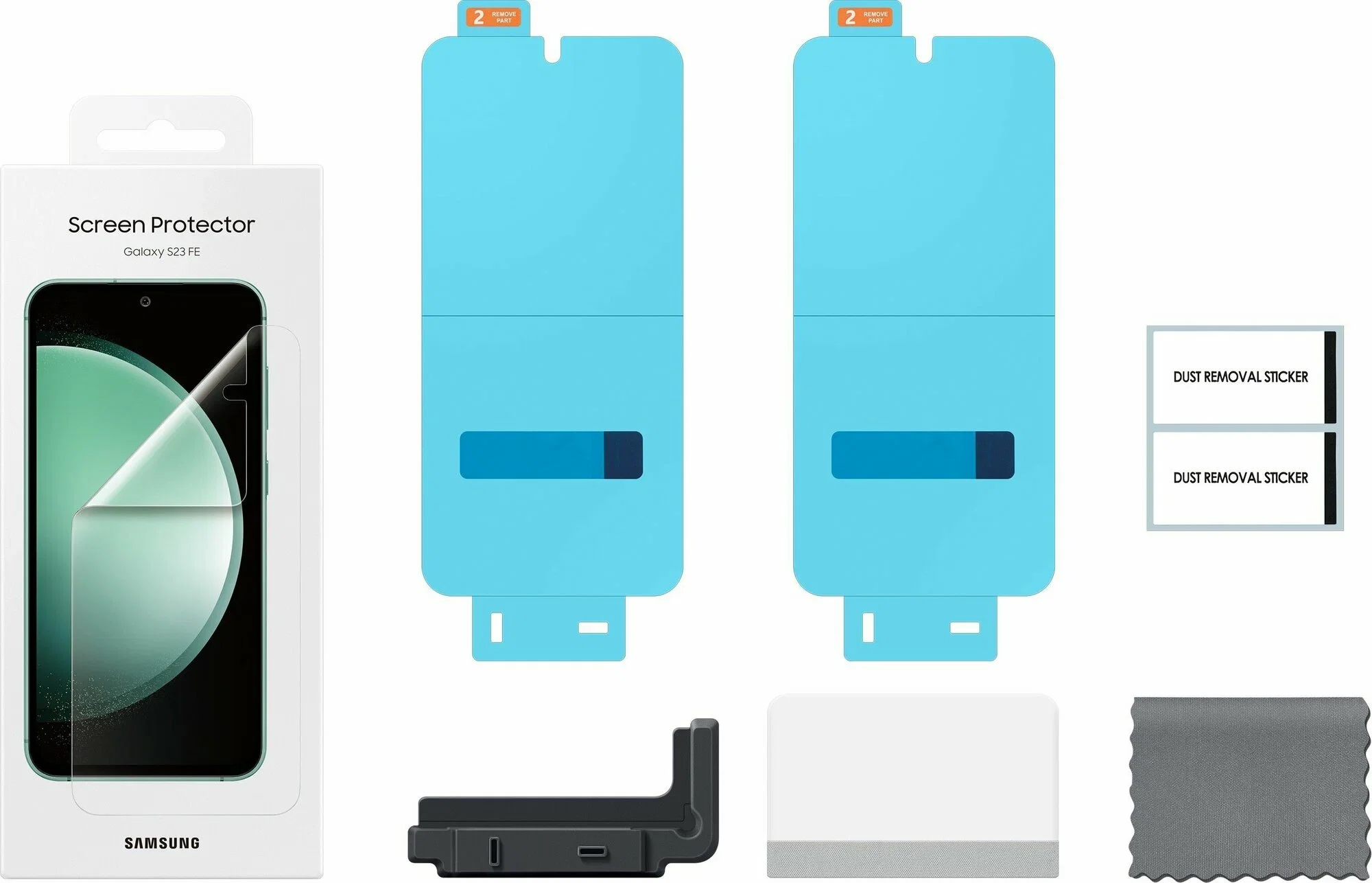 Защитная пленка и стекло Samsung Galaxy S23FE, прозрачная, 2 шт. (EF-US711CTEGRU)