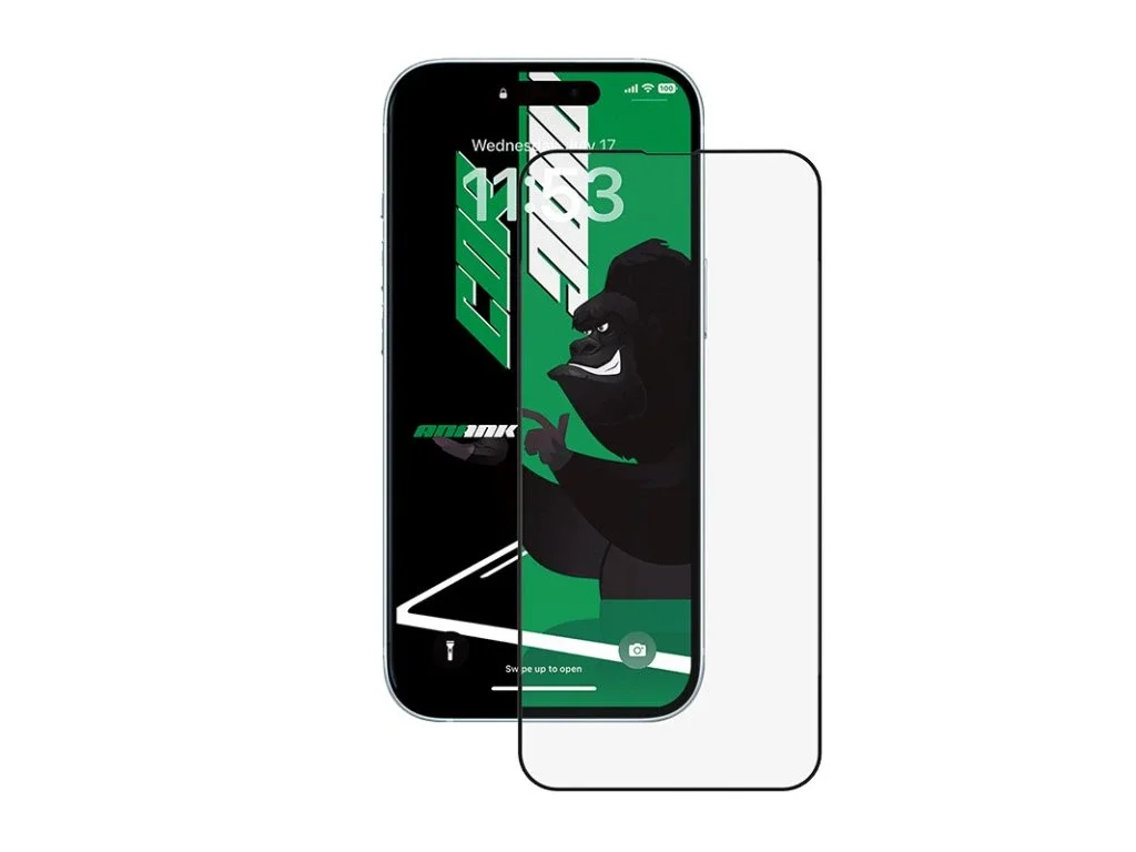 Защитная пленка и стекло Type Gorilla Full Cover HD Glass, Anti-Static, iPhone16/15, Black, 6.1 (PTJ1-15-16-BK)