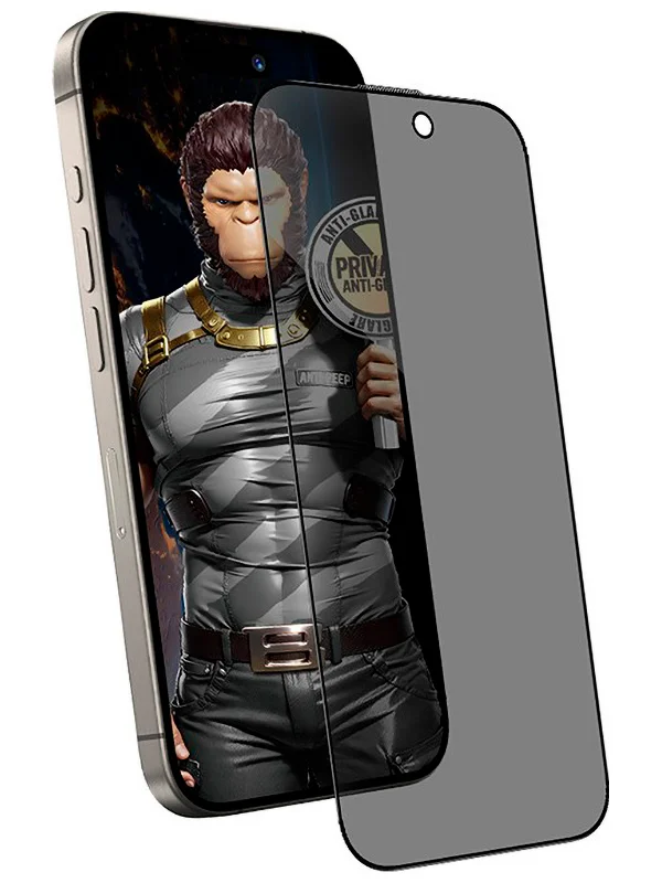 Защитная пленка и стекло Type Gorilla Full Cover, Anti-Peep Matte Glass, iPhone16 / 15 6.1, Black (NPG1-15-16-BK)