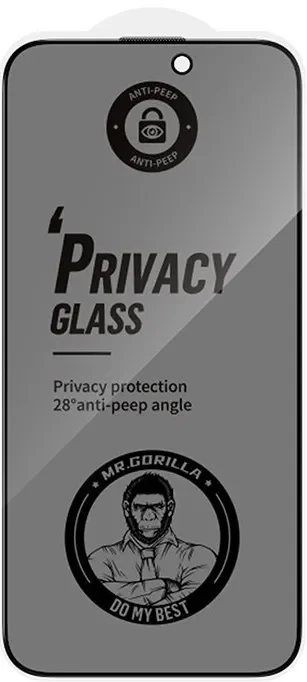 Защитная пленка и стекло Type Gorilla Full Cover, Anti-Peep Matte Glass, iPhone16 / 15 6.1, Black (NPG1-15-16-BK)