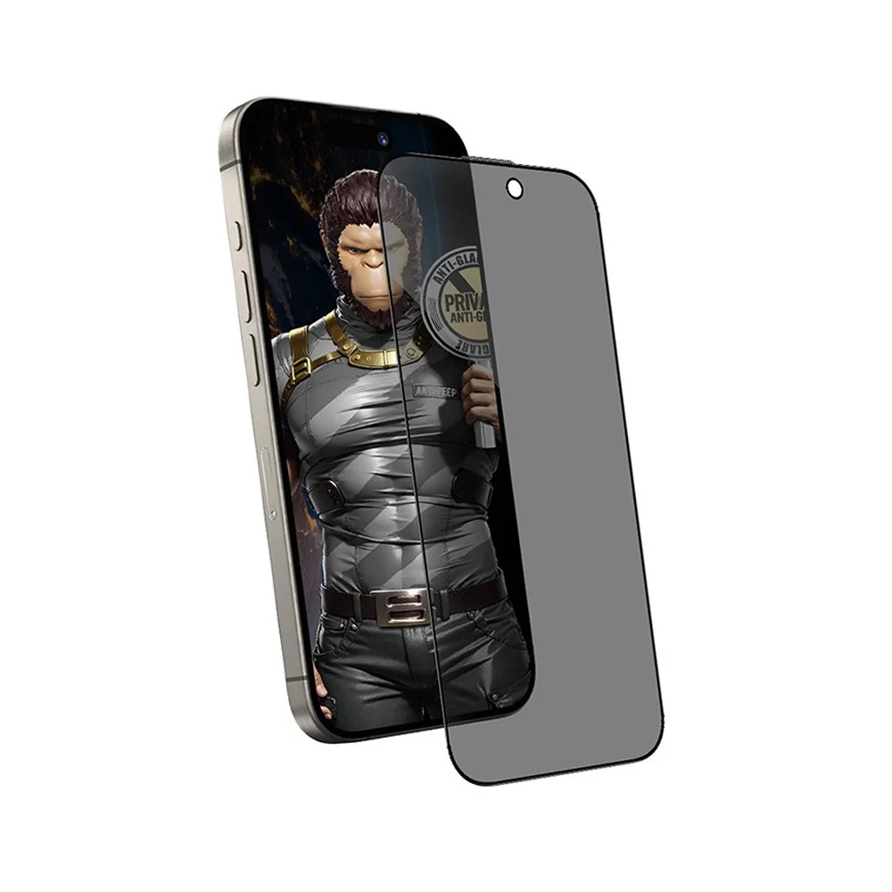 Защитная пленка и стекло Type Gorilla Full Cover, Anti-Peep Matte Glass, iPhone16 / 15 6.1, Black (NPG1-15-16-BK)