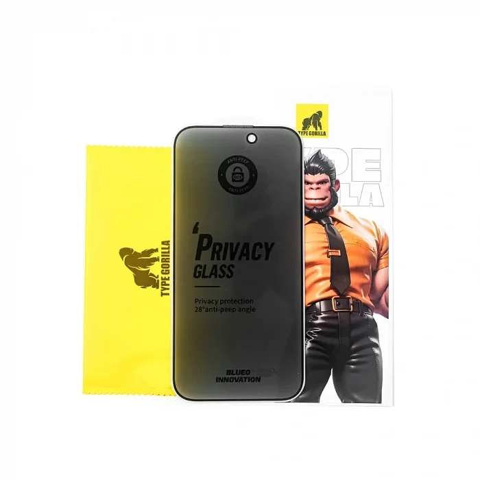 Защитная пленка и стекло Type Gorilla Full Cover, Anti-Peep Matte Glass, iPhone16 / 15 6.1, Black (NPG1-15-16-BK)