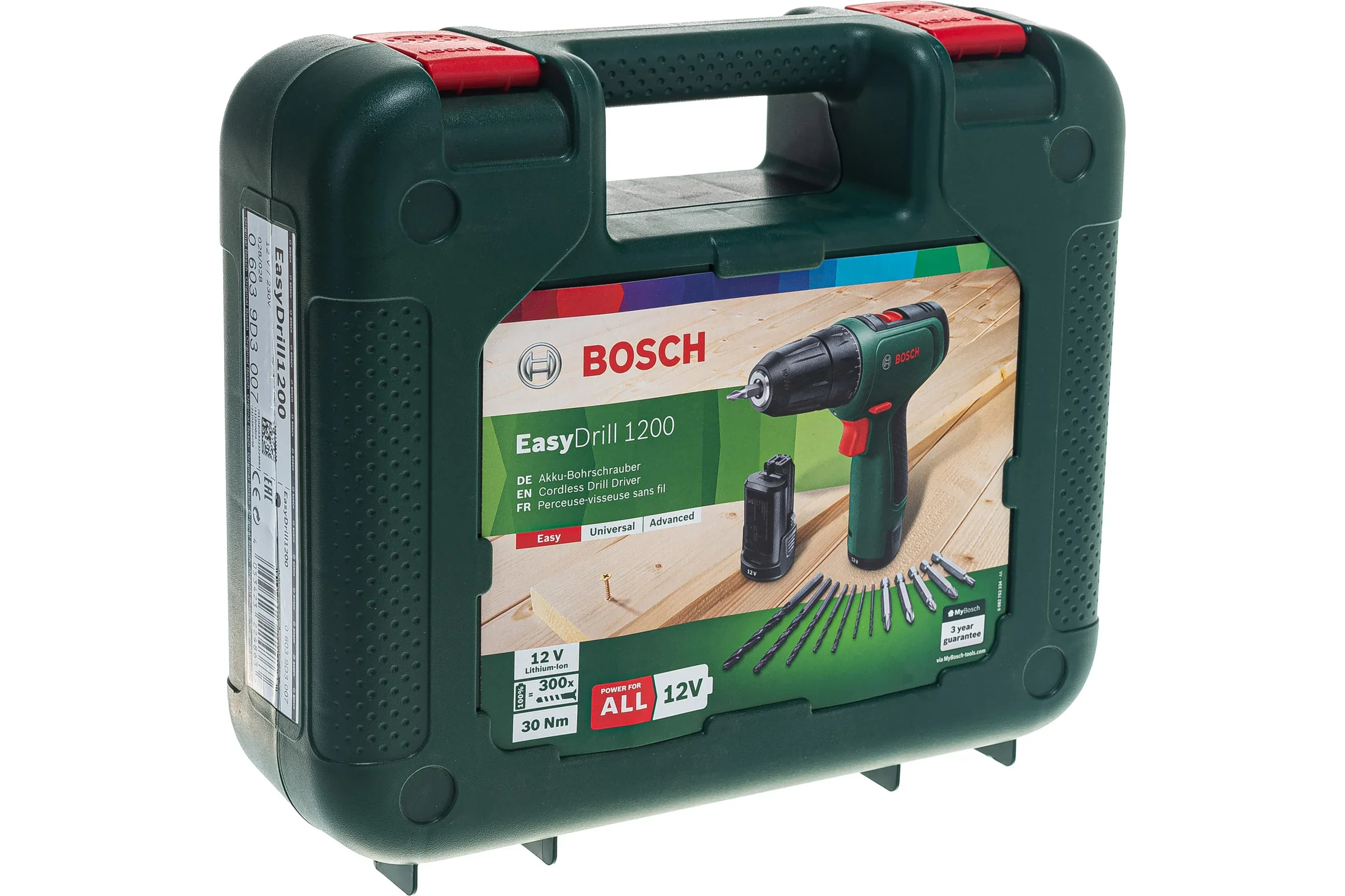 Дрель-шуруповерт Bosch EasyDrill 1200 аккум. патрон:быстрозажимной (кейс в комплекте) (06039D3007)