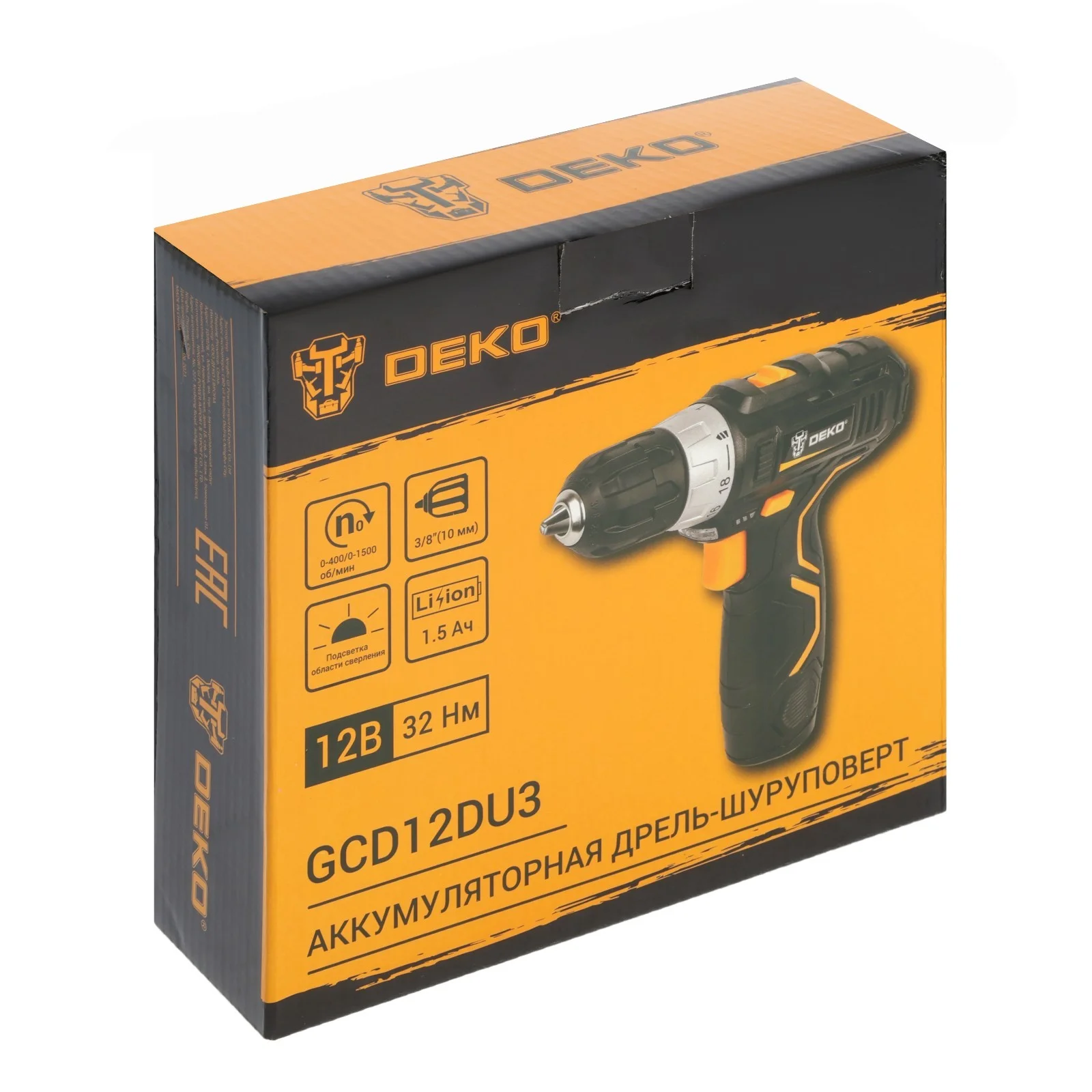 Дрель-шуруповерт Deko GCD12DU3 аккум. патрон:быстрозажимной (063-4114)