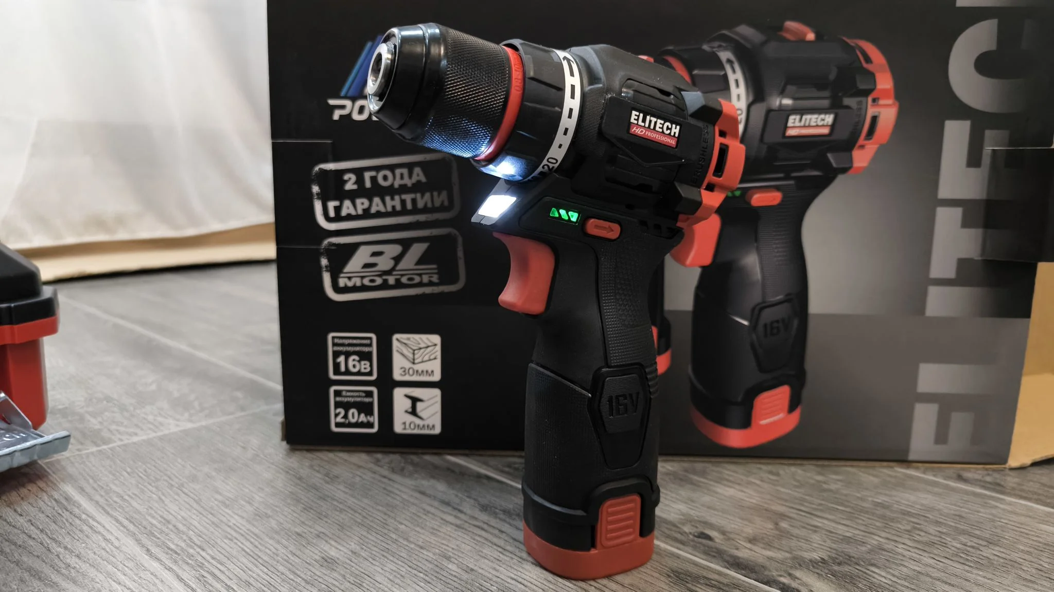 Дрель-шуруповерт Elitech CD 16L2 (E2201.039.01) 32Вт аккум. патрон:быстрозажимной (кейс в комплекте) (205715)