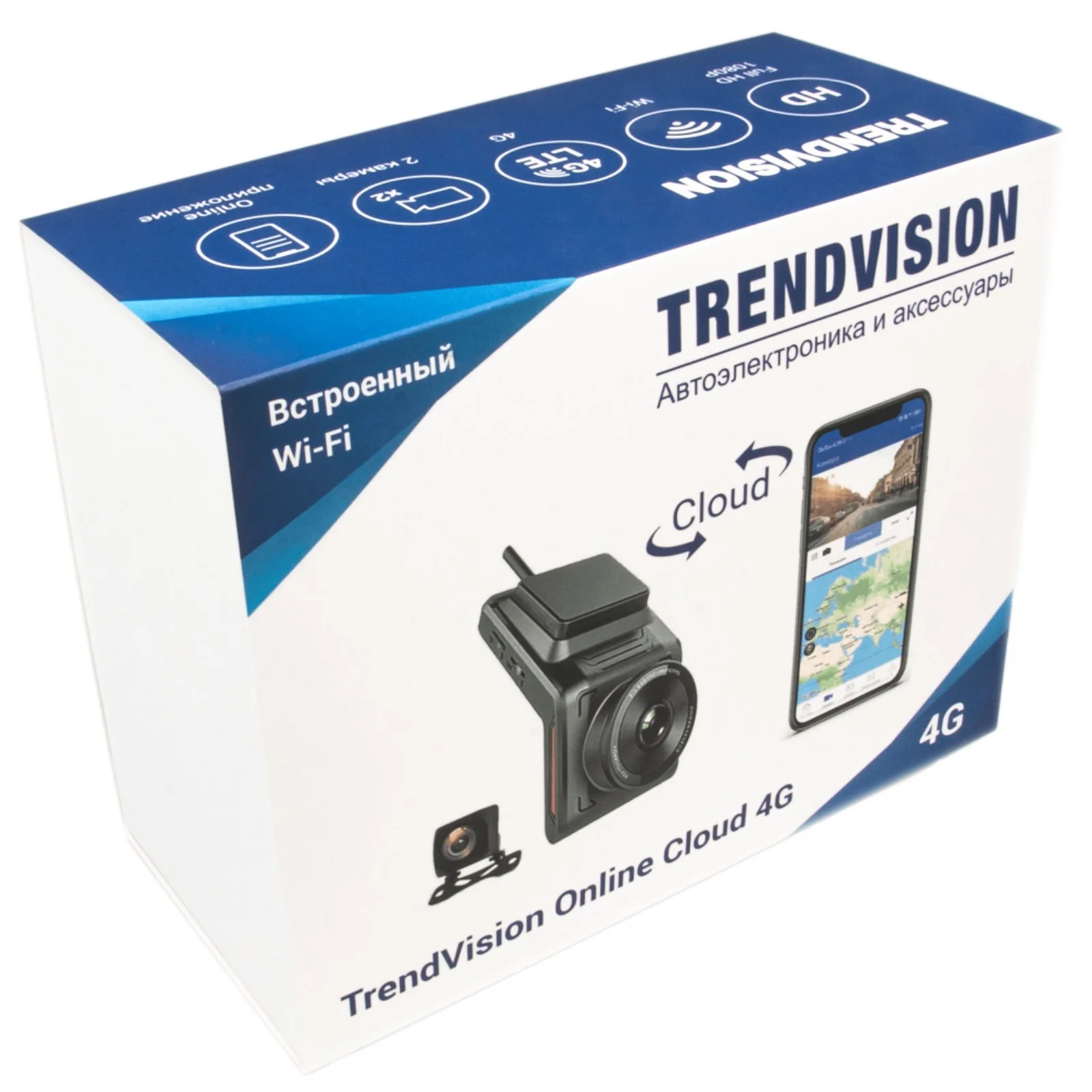 Видеорегистратор TrendVision Online Cloud 4G черный 1080x1920 1080p 140гр. GPS SL8521E