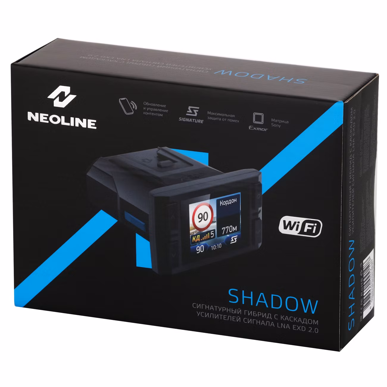 Видеорегистратор с радар-детектором Neoline Shadow WiFi GPS ГЛОНАСС