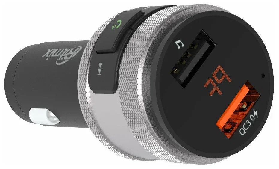 Автомобильный FM-модулятор Ritmix FMT-A707 черный MicroSD BT USB (80000131)