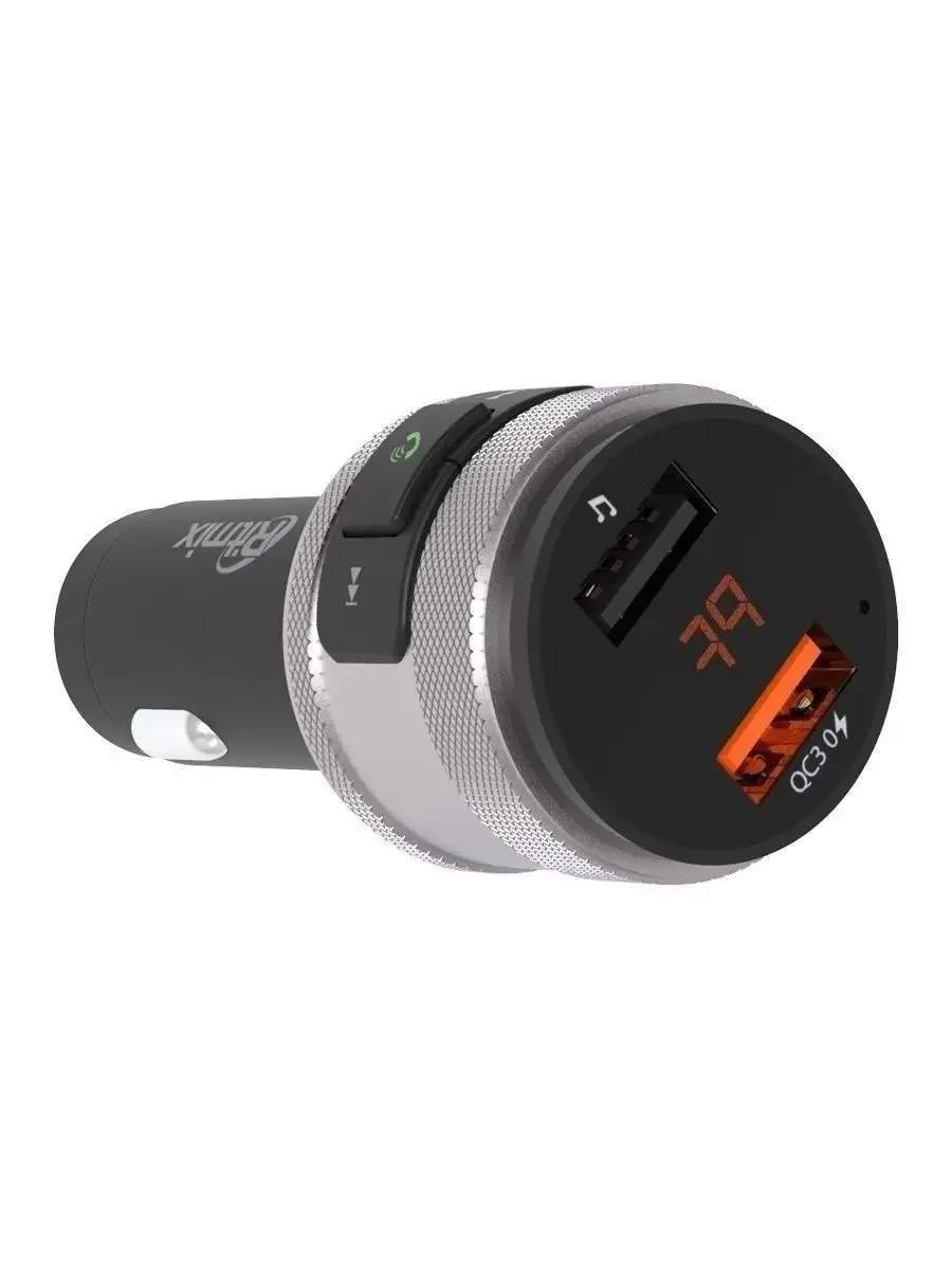 Автомобильный FM-модулятор Ritmix FMT-A707 черный MicroSD BT USB (80000131)