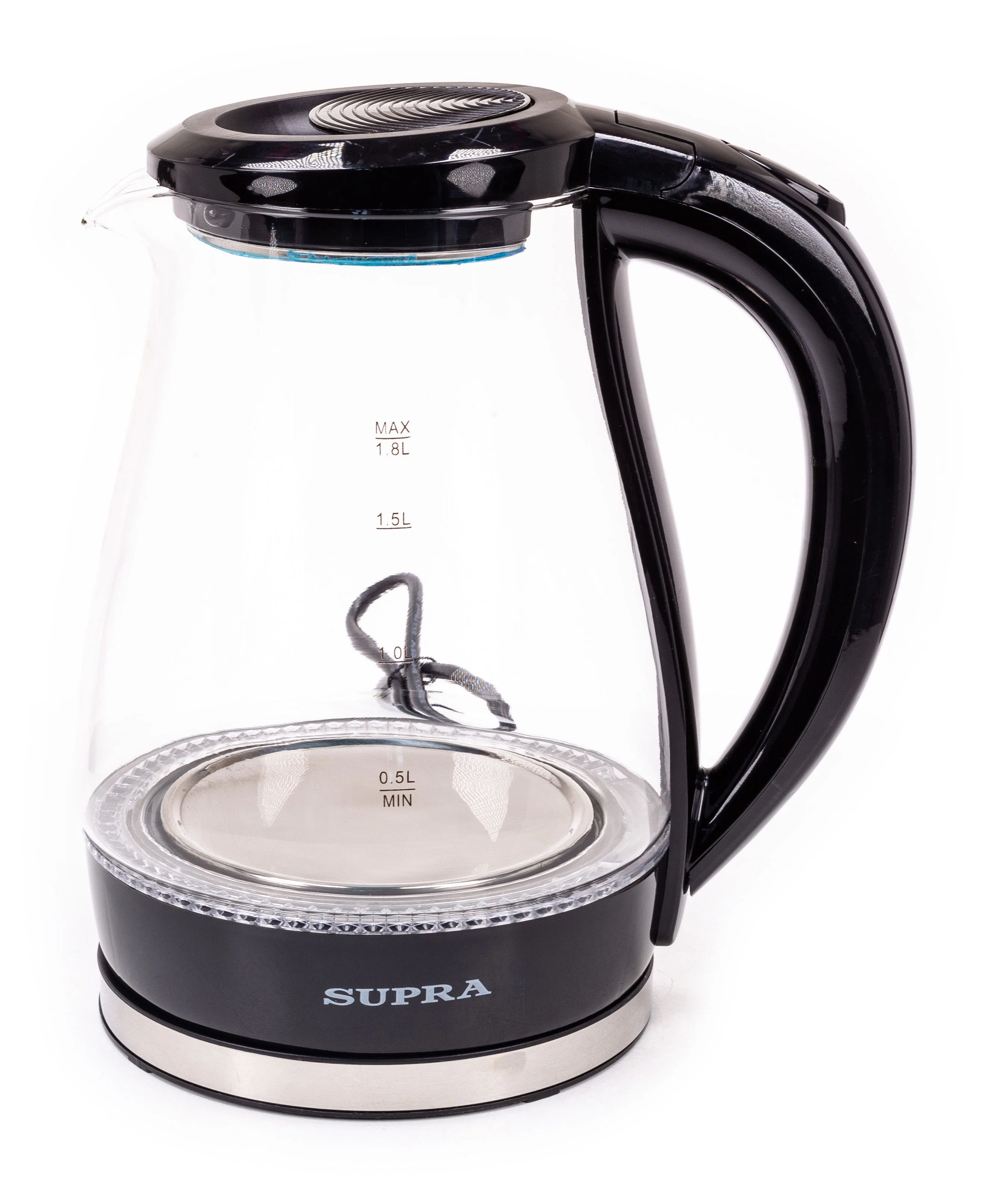 Эл,чайник SUPRA KES-1855G Черный (1500 Вт, 1,8 л, стекло)